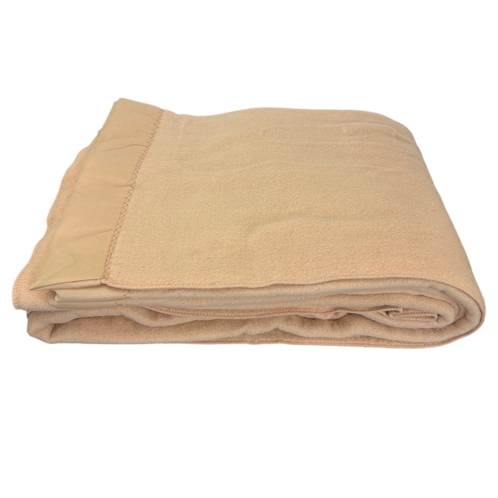 Vtg Beacon Latham Automatic Heated Blanket Double Dual Control Beige 72x84 Full